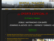 Tablet Screenshot of hostal-palacios.com